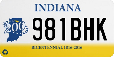IN license plate 981BHK