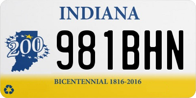 IN license plate 981BHN