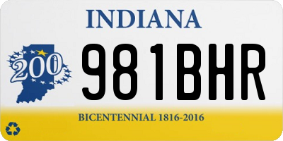 IN license plate 981BHR
