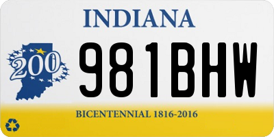 IN license plate 981BHW