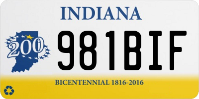 IN license plate 981BIF