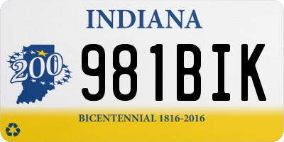 IN license plate 981BIK