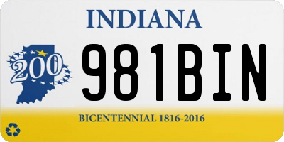 IN license plate 981BIN
