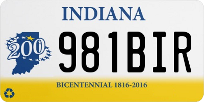 IN license plate 981BIR