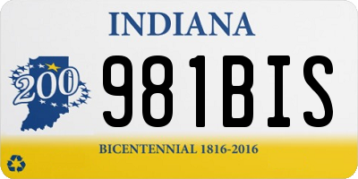 IN license plate 981BIS
