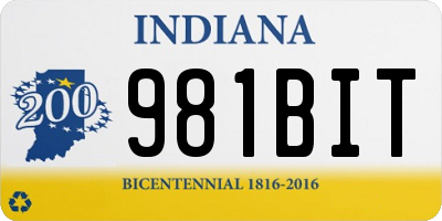 IN license plate 981BIT