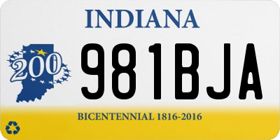 IN license plate 981BJA