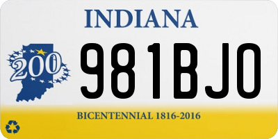 IN license plate 981BJO