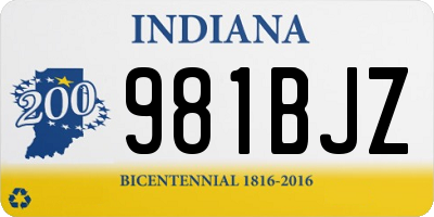 IN license plate 981BJZ