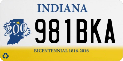 IN license plate 981BKA