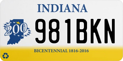 IN license plate 981BKN