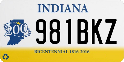 IN license plate 981BKZ