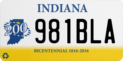 IN license plate 981BLA