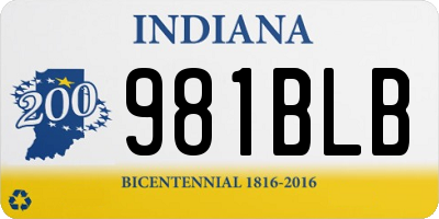 IN license plate 981BLB