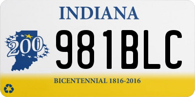 IN license plate 981BLC