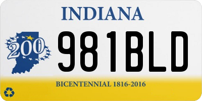 IN license plate 981BLD