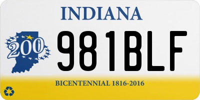 IN license plate 981BLF