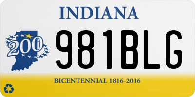 IN license plate 981BLG