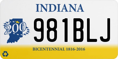 IN license plate 981BLJ