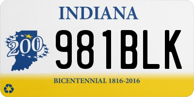 IN license plate 981BLK