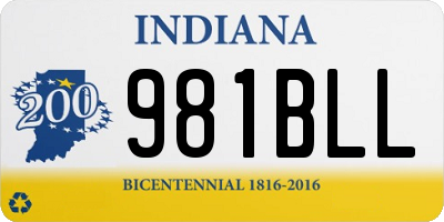 IN license plate 981BLL