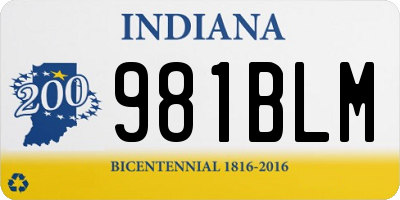 IN license plate 981BLM