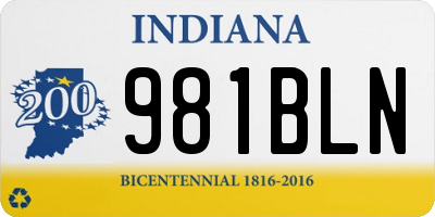 IN license plate 981BLN