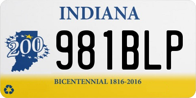 IN license plate 981BLP