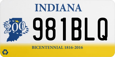 IN license plate 981BLQ