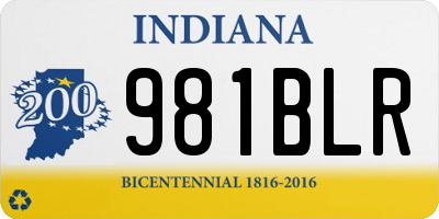 IN license plate 981BLR