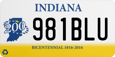 IN license plate 981BLU