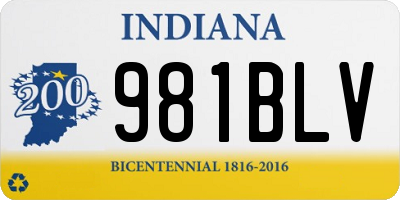 IN license plate 981BLV