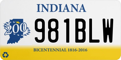 IN license plate 981BLW