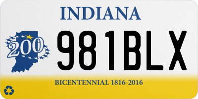 IN license plate 981BLX