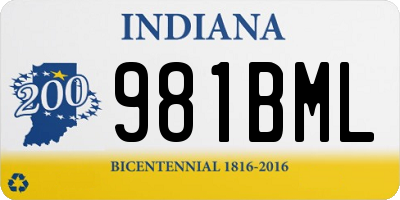 IN license plate 981BML
