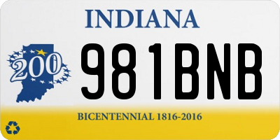 IN license plate 981BNB
