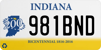 IN license plate 981BND