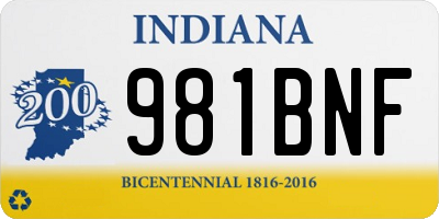 IN license plate 981BNF