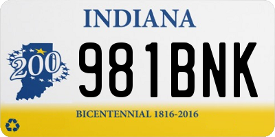 IN license plate 981BNK