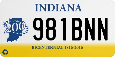 IN license plate 981BNN