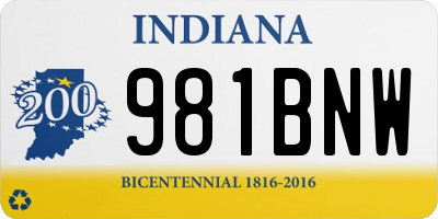 IN license plate 981BNW