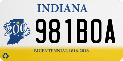 IN license plate 981BOA
