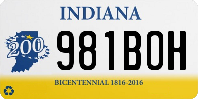 IN license plate 981BOH