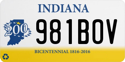 IN license plate 981BOV