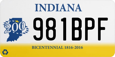 IN license plate 981BPF