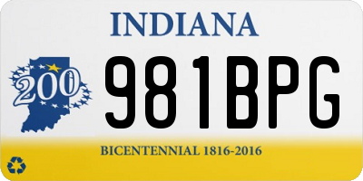 IN license plate 981BPG