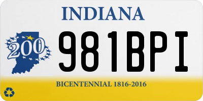 IN license plate 981BPI