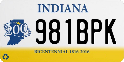 IN license plate 981BPK