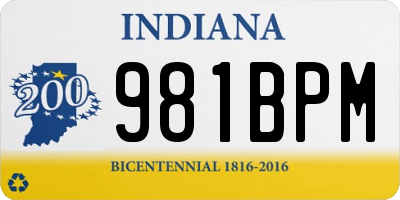 IN license plate 981BPM