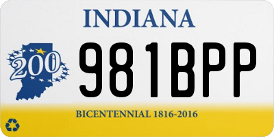 IN license plate 981BPP